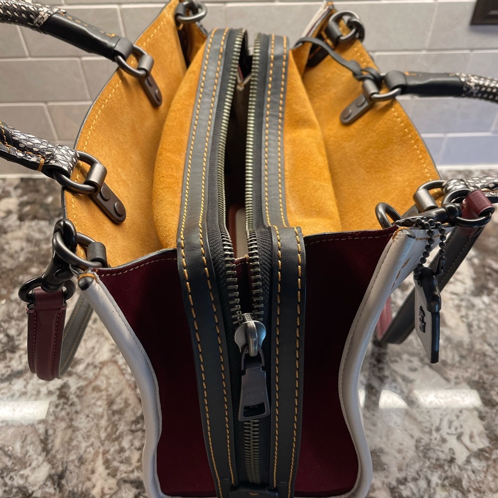 Coach Rogue With Patchwork Snake Handle Handbag - image 3
